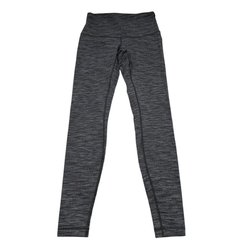 Lululemon Wunder Under 30" Inseam Coco Pique Black Leggings Size 6 Tall